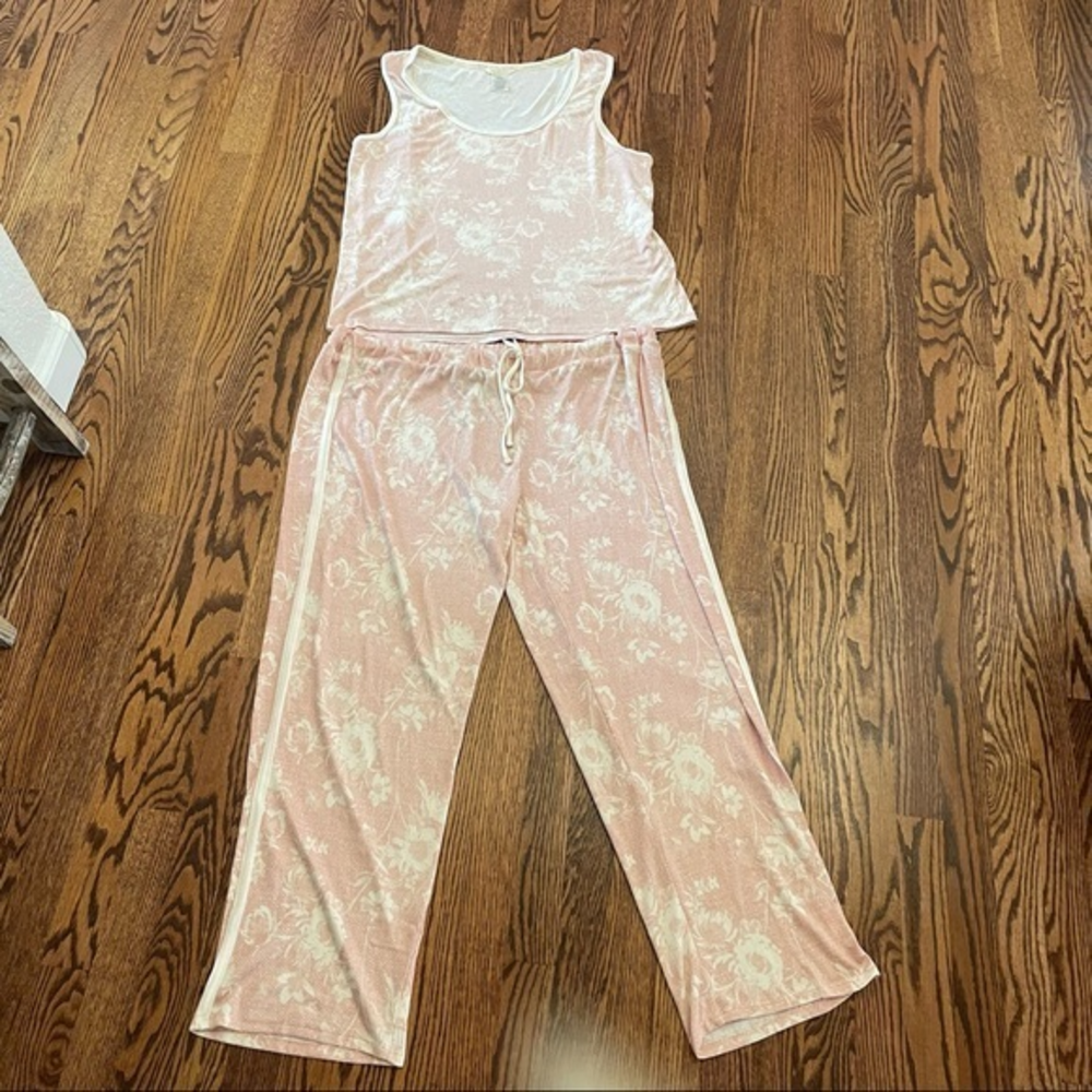 Lucky brand pink peach floral super soft pajama set XXL